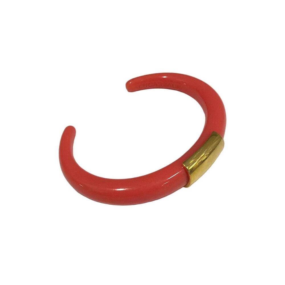 NEW LUCAS JACK women's resin bracelet with bar accent in coral